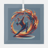Breakdance straatbrand met stedelijke energie glas ornament (Voorkant)