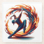 Breakdance straatbrand met stedelijke energie glazen onderzetter (Voorkant)