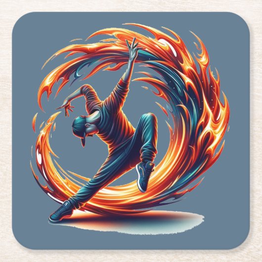 Breakdance straatbrand met stedelijke energie kartonnen onderzetters (Voorkant)