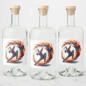 Breakdance straatbrand met stedelijke energie likeurfles etiket (Flessen)