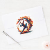 Breakdance straatbrand met stedelijke energie ronde sticker (Envelop)