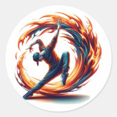 Breakdance straatbrand met stedelijke energie ronde sticker (Voorkant)