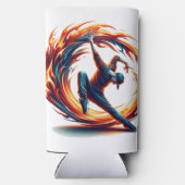 Breakdance straatbrand met stedelijke energie seltzer blikjeskoeler (Achterkant)