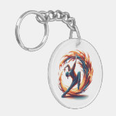 Breakdance straatbrand met stedelijke energie sleutelhanger (Voorkant Links)