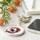 Breakdance straatbrand met stedelijke energie sleutelhanger (Zijkant)