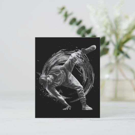 Breakdance Urban Style Monochrome Motion Art (Staand voorkant)