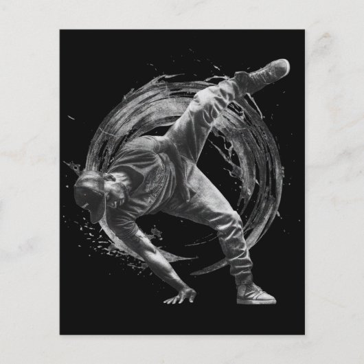 Breakdance Urban Style Monochrome Motion Art (Voorkant)