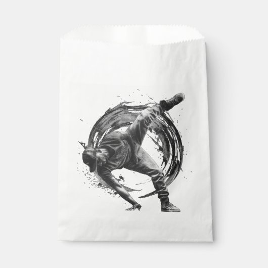 Breakdance Urban Style Monochrome Motion Art Bedankzakje (Voorkant)