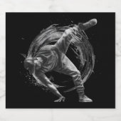 Breakdance Urban Style Monochrome Motion Art Bier Etiket (Enkel label)