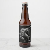Breakdance Urban Style Monochrome Motion Art Bier Etiket (Voorkant)