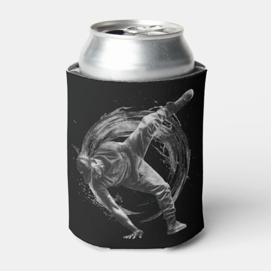 Breakdance Urban Style Monochrome Motion Art Blikjeskoeler (Blikje Voorkant)