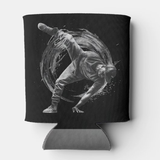 Breakdance Urban Style Monochrome Motion Art Blikjeskoeler (Achterkant)