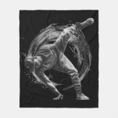 Breakdance Urban Style Monochrome Motion Art Fleece Deken (Voorkant)