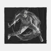 Breakdance Urban Style Monochrome Motion Art Fleece Deken (Voorkant (Horizontaal))