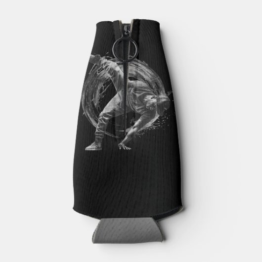 Breakdance Urban Style Monochrome Motion Art Flesjeskoeler (Achterkant)