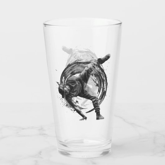 Breakdance Urban Style Monochrome Motion Art Glas (Achterkant)