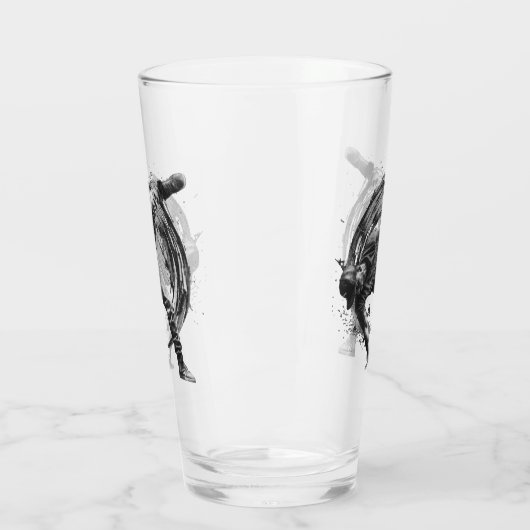 Breakdance Urban Style Monochrome Motion Art Glas (Links)