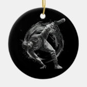 Breakdance Urban Style Monochrome Motion Art Keramisch Ornament (Voorkant)