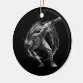 Breakdance Urban Style Monochrome Motion Art Keramisch Ornament (Links)