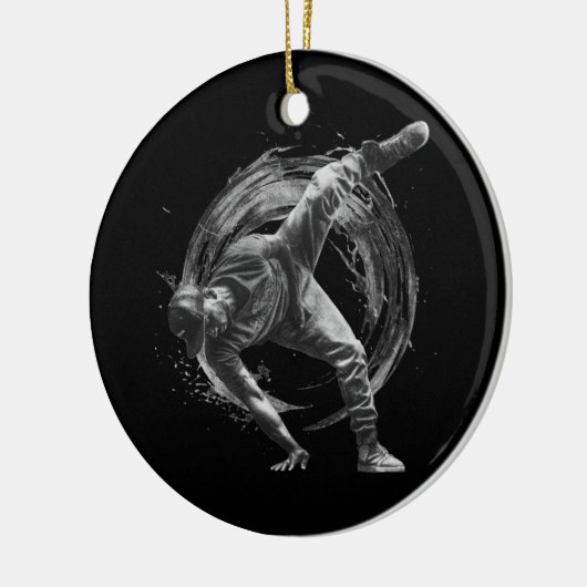 Breakdance Urban Style Monochrome Motion Art Keramisch Ornament (Links)