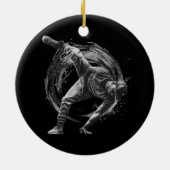Breakdance Urban Style Monochrome Motion Art Keramisch Ornament (Achterkant)