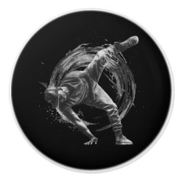 Breakdance Urban Style Monochrome Motion Art Keramische Knop