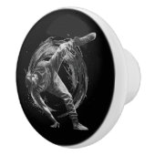 Breakdance Urban Style Monochrome Motion Art Keramische Knop (Rechts)