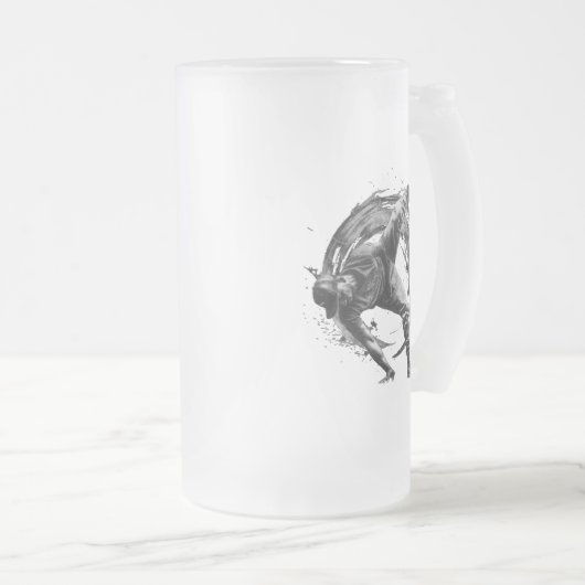 Breakdance Urban Style Monochrome Motion Art Matglas Bierpul (Voorkant rechts)