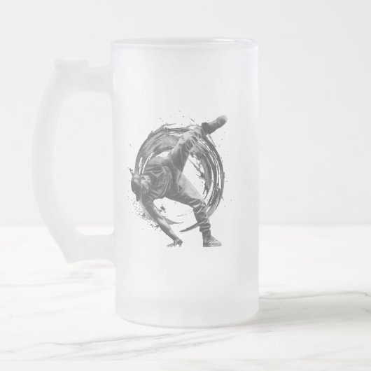 Breakdance Urban Style Monochrome Motion Art Matglas Bierpul (Links)