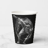 Breakdance Urban Style Monochrome Motion Art Papieren Bekers (Achterkant)