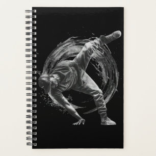 Breakdance Urban Style Monochrome Motion Art Planner