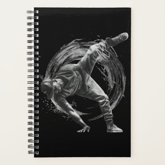 Breakdance Urban Style Monochrome Motion Art Planner (Voorkant)