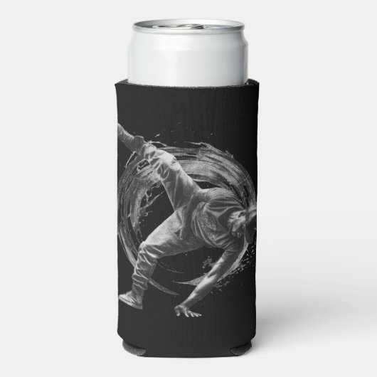 Breakdance Urban Style Monochrome Motion Art Seltzer Blikjeskoeler (Seltzer Achterkant)