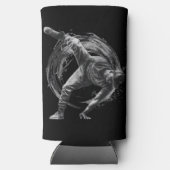 Breakdance Urban Style Monochrome Motion Art Seltzer Blikjeskoeler (Achterkant)