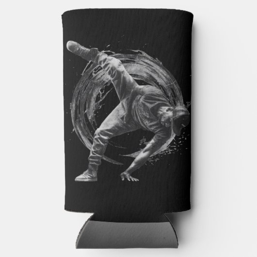 Breakdance Urban Style Monochrome Motion Art Seltzer Blikjeskoeler (Achterkant)