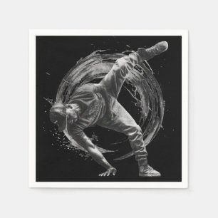 Breakdance Urban Style Monochrome Motion Art Servet