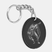 Breakdance Urban Style Monochrome Motion Art Sleutelhanger (Voorkant Links)