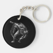 Breakdance Urban Style Monochrome Motion Art Sleutelhanger (Achterkant)