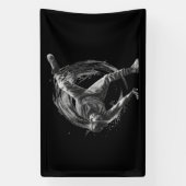 Breakdance Urban Style Monochrome Motion Art Spandoek (Verticaal)
