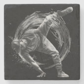 Breakdance Urban Style Monochrome Motion Art Stenen Onderzetter (Voorkant)