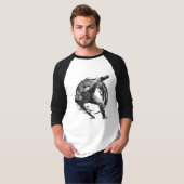 Breakdance Urban Style Monochrome Motion Art T-shirt (Voorkant volledig)
