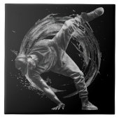 Breakdance Urban Style Monochrome Motion Art Tegeltje (Voorkant)