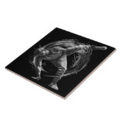 Breakdance Urban Style Monochrome Motion Art Tegeltje (Zijkant)