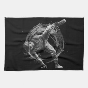 Breakdance Urban Style Monochrome Motion Art Theedoek