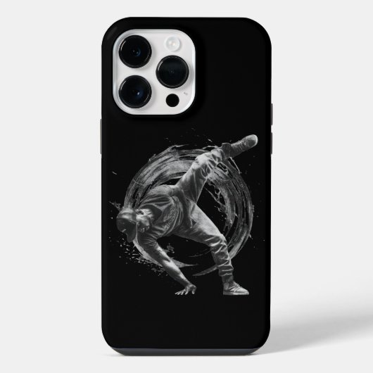 Breakdance Urban Style Monochroom Bewegingskunst iPhone Hoesje (Achterkant)