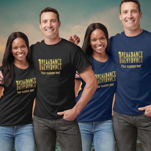 Breakdance zwart geel t-shirt