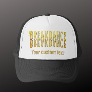 Breakdance zwart geel trucker pet