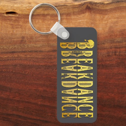 Breakdance zwart goud geel sleutelhanger (Voorkant)