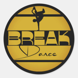 Breakdancer Break dance yellow Ronde Sticker