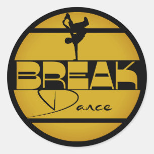 Breakdancer Break dance yellow Ronde Sticker